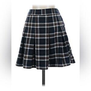 Hollister Navy Plaid A-Line Skirt